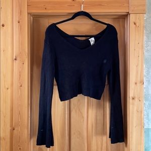 Cropped Bell Sleeve Sweater